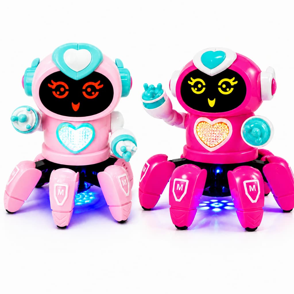Brinquedo Robô Aranha Rosa Lady Com Som Luz E Movimento Dançante Infantil