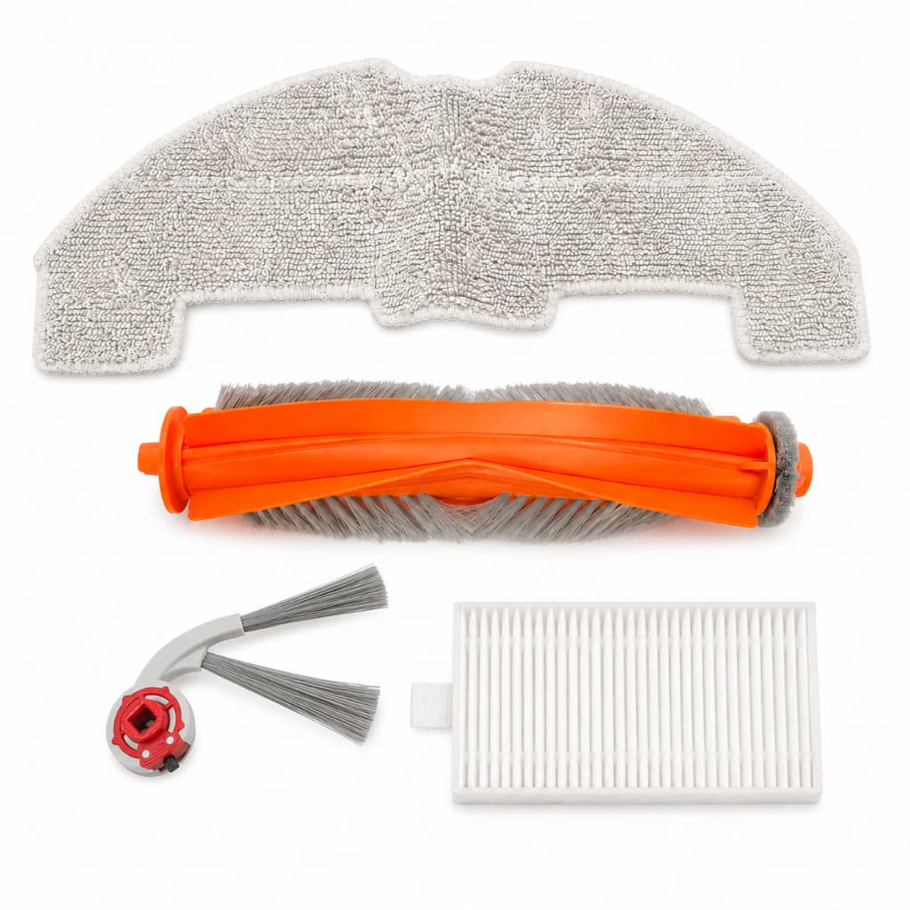 Kit Acessórios Robô Aspirador Panda Plus AMG-R3PROBK e SV Filtro Hepa Escova Central e Lateral  Central Pano Microfibra