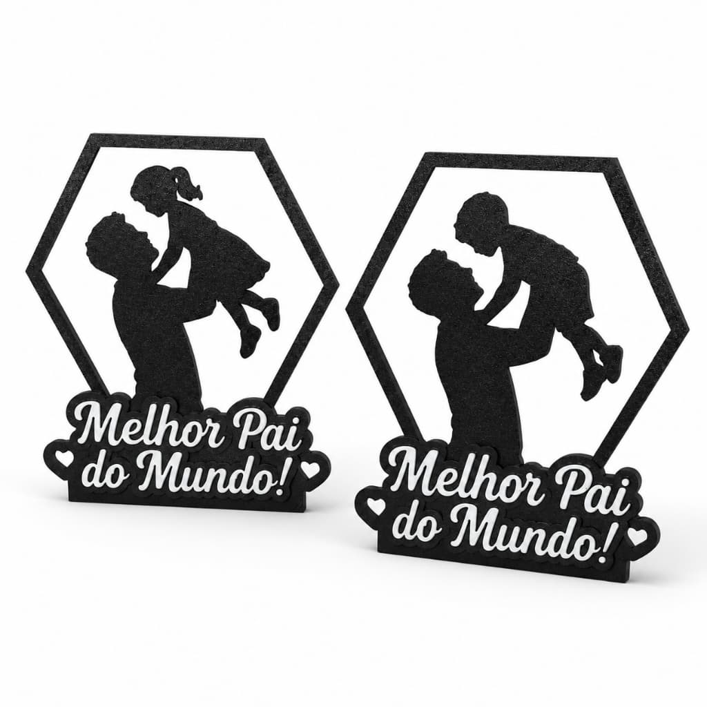 Placa de Mesa Melhor Pai do Mundo | Presente para Pai | 15 cm | Dia Dos Pais