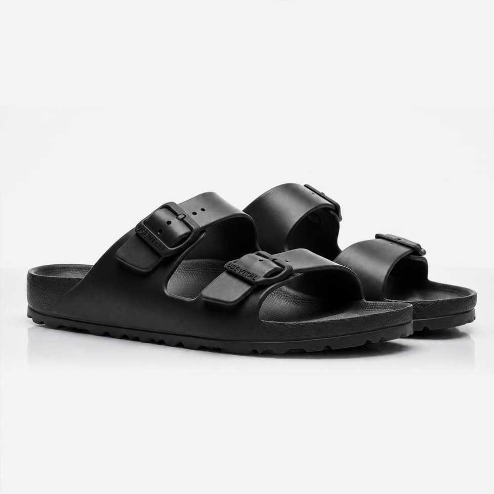 Papete Feminina Confort Macio 100% EVA Anatômico Levissimo  Antiderrapante OffWhite Preto
