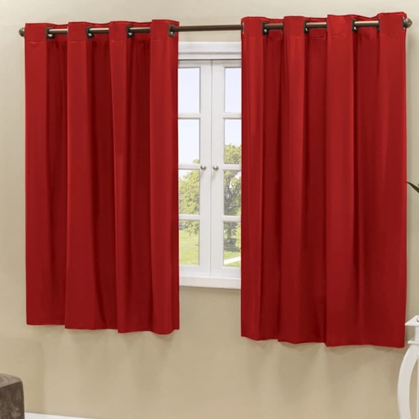 Cortina Blackout PVC Veda Luz 100% Cor Vermelha Tamanho 2,20 x 1,40 Não Contém Varão Sala Quarto Escrítorio