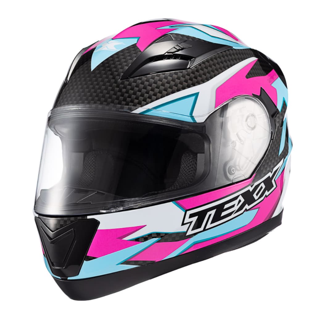 Capacete Texx Strike Ride Azul Rosa Branco Preto Brilhante Capacete Integral Esportivo Moto Original