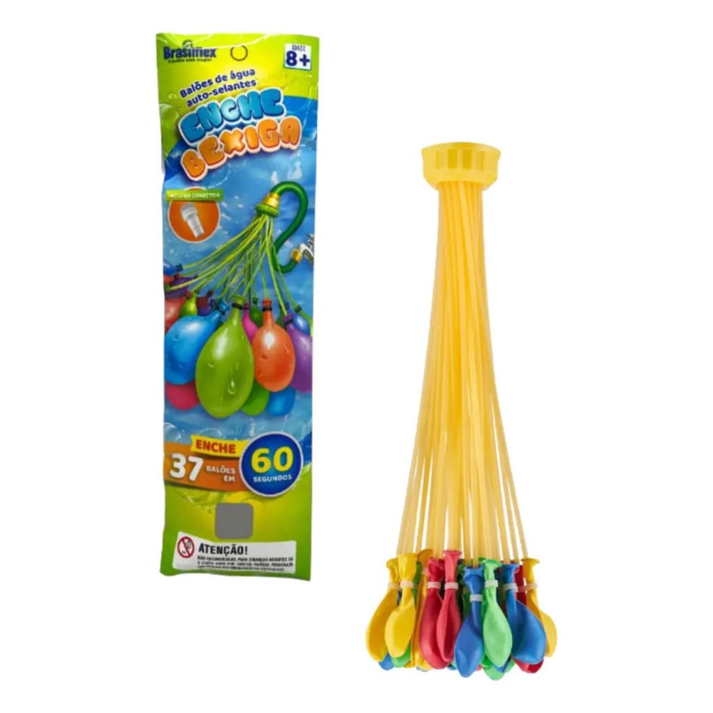 Brinquedo Infantil Kit 37 Bexigas de Água com Conector Colorido