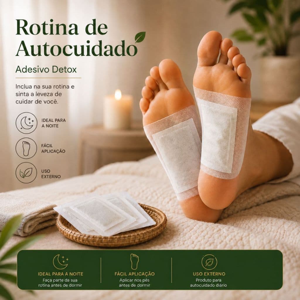 Adesivo Para Pés Detox -Alívio Imediato Relaxa Corpo Descanso para Pernas e Sensação de Leveza