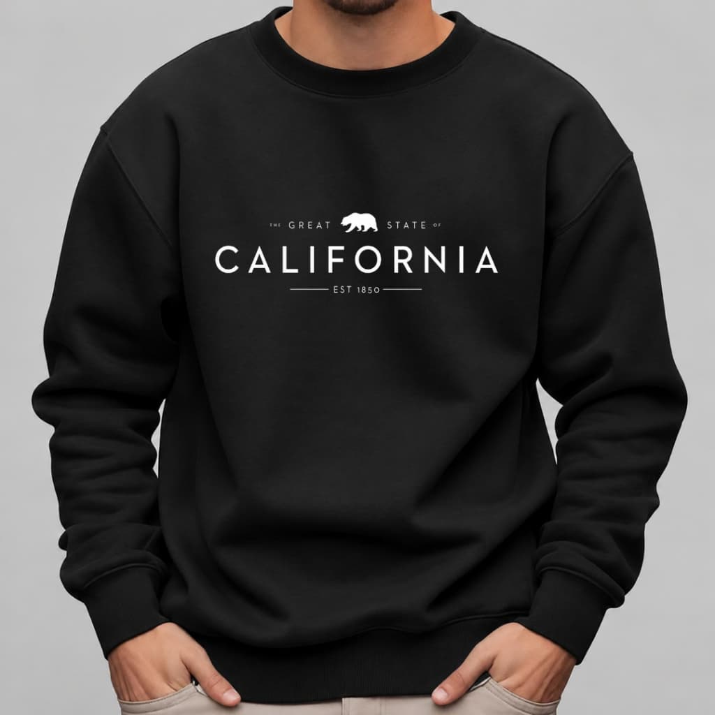 Blusa de Frio Moletom Gola Redonda Masculino Estampado California Bear Flanelado Premium Alta Qualidade