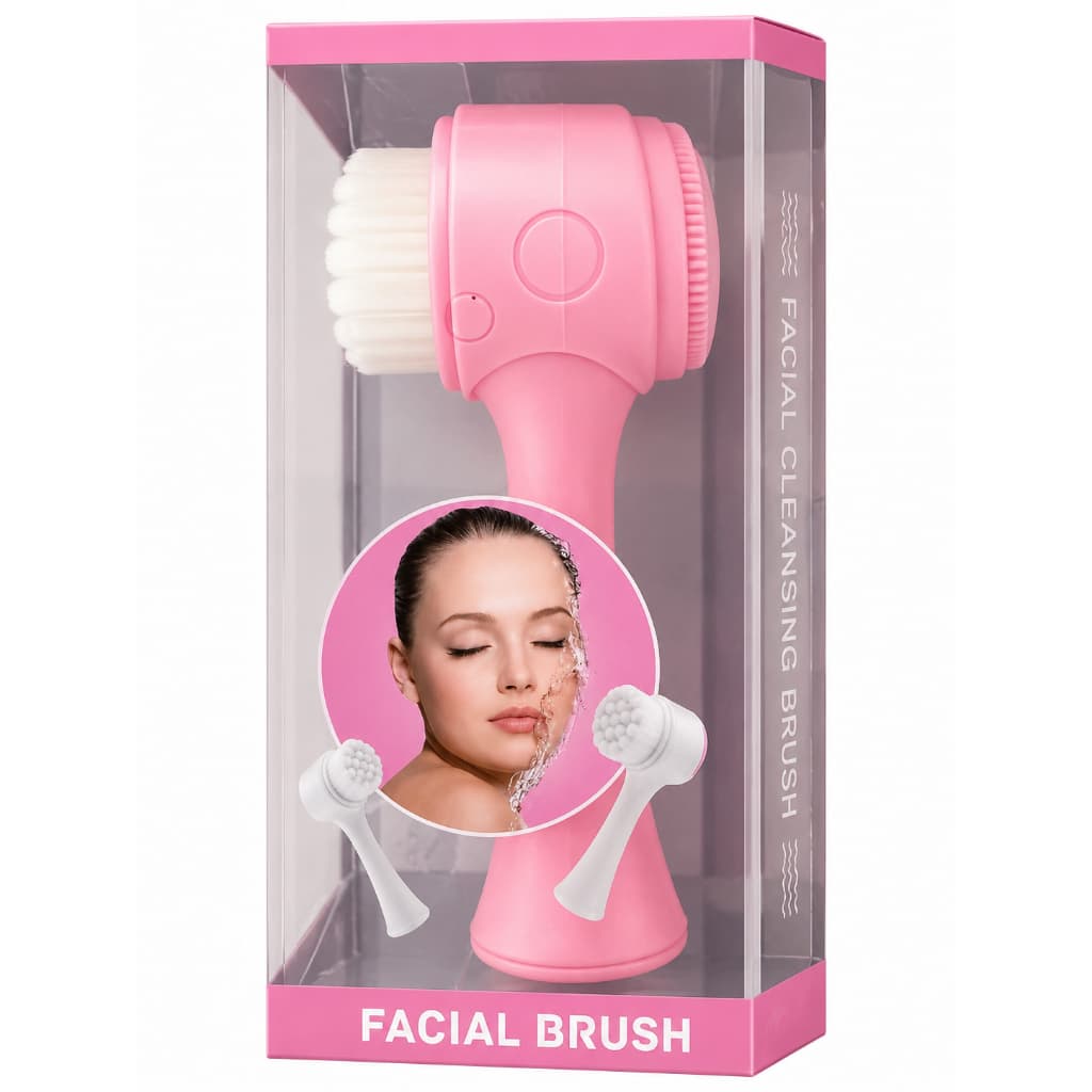 GlowSkin® Escova Facial 2 em 1 | Silicone Massageador + Cerdas Ultra Macias | Limpeza Profunda e Esfoliação