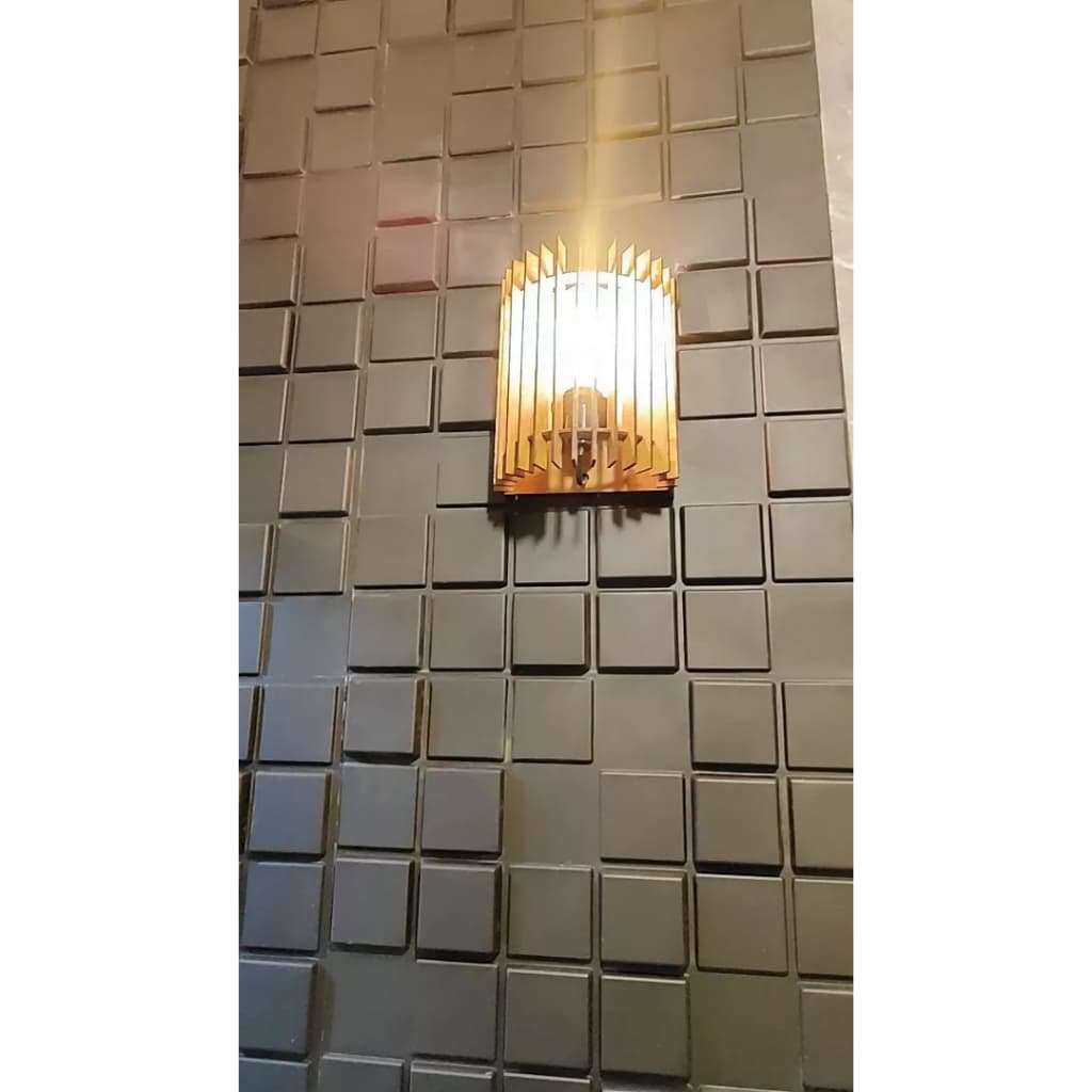 Arandela Luminária de Parede MDF Completa E27 22cm Decoração Moderna Sala Quarto Corredor Hall