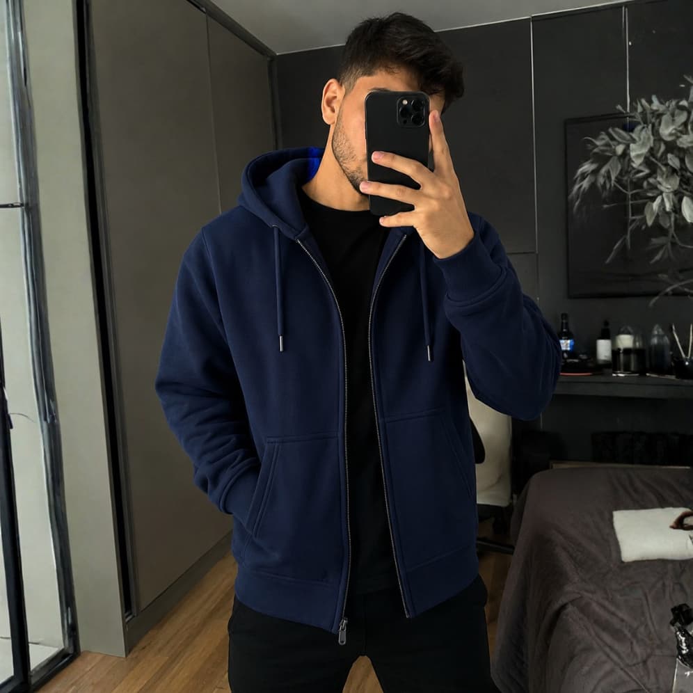 Blusa Moleton Ziper Estilosa Aberto Feminino/Masculino Jaqueta Casaco moletom Flanelado Canguru Capuz Bolso
