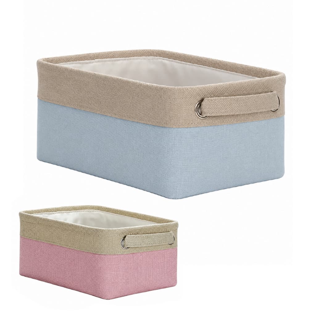 Cesto Organizador em Linho Dobrável 8,4L Easy Decor Caixa Organizadora Multiuso Compacta