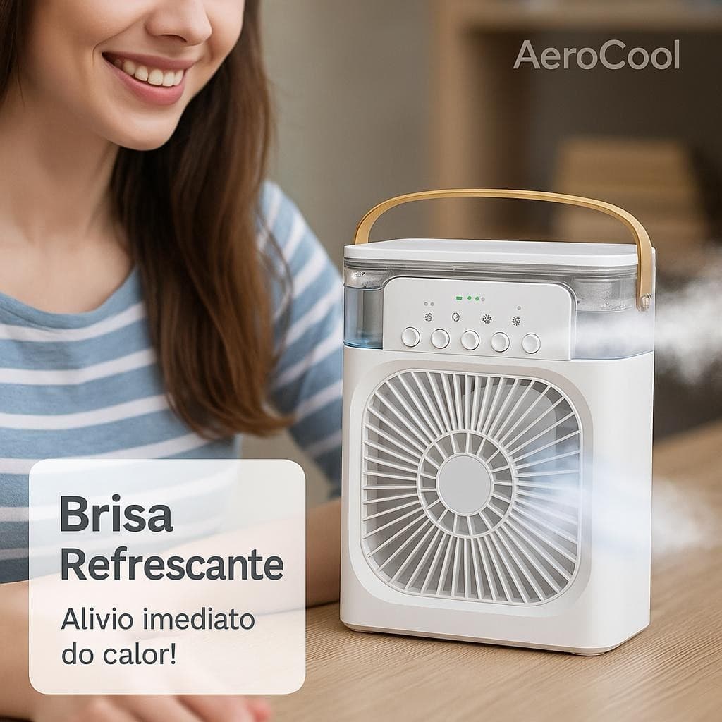 Mini Ventilador Climatizador Portátil USB Umidificador Ar