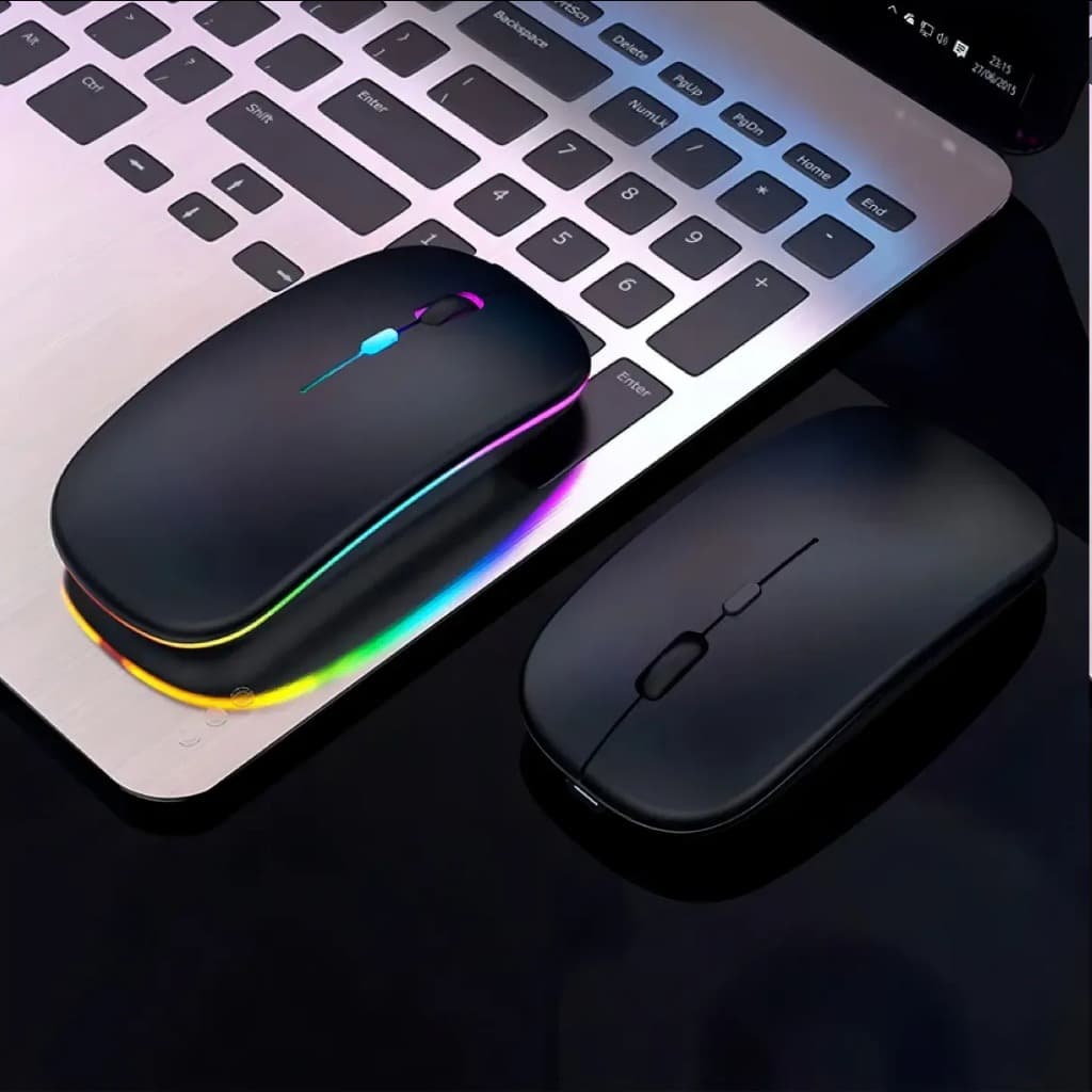 Mouse Sem Fio RGB Recarregável USB