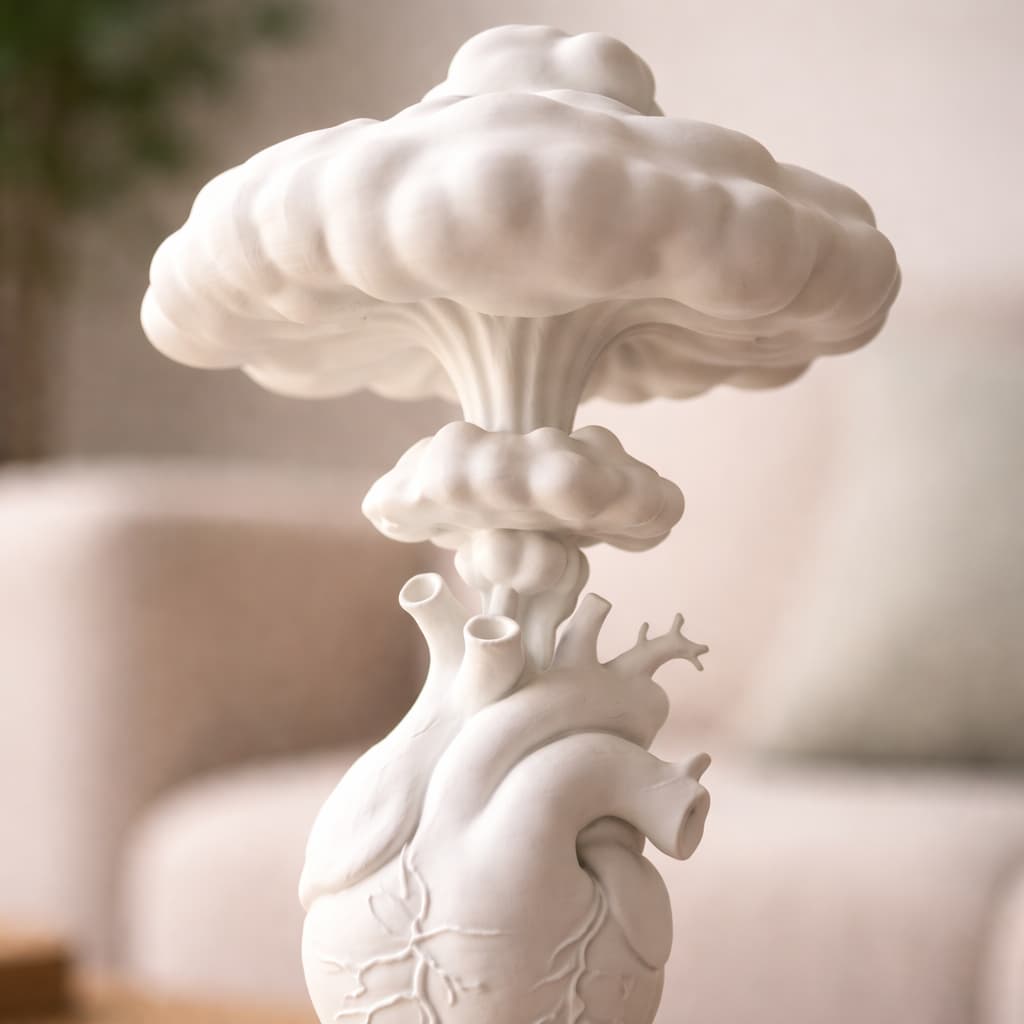 Decoração Escultura Coração Conceito Abstrato Moderno