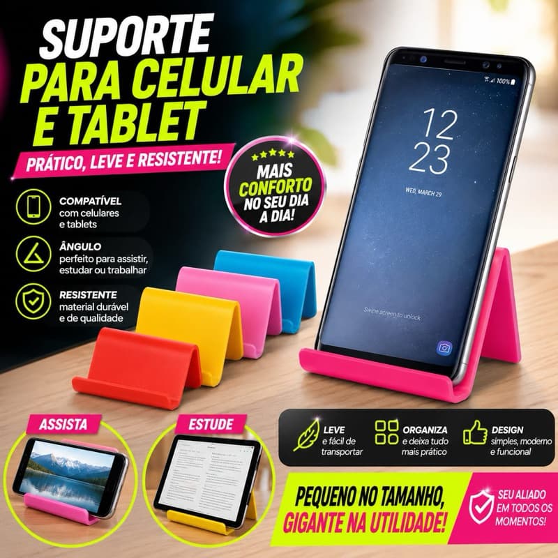 Suporte de Celular para mesa multifuncional tablet celular estavel pratico para o dia a dia