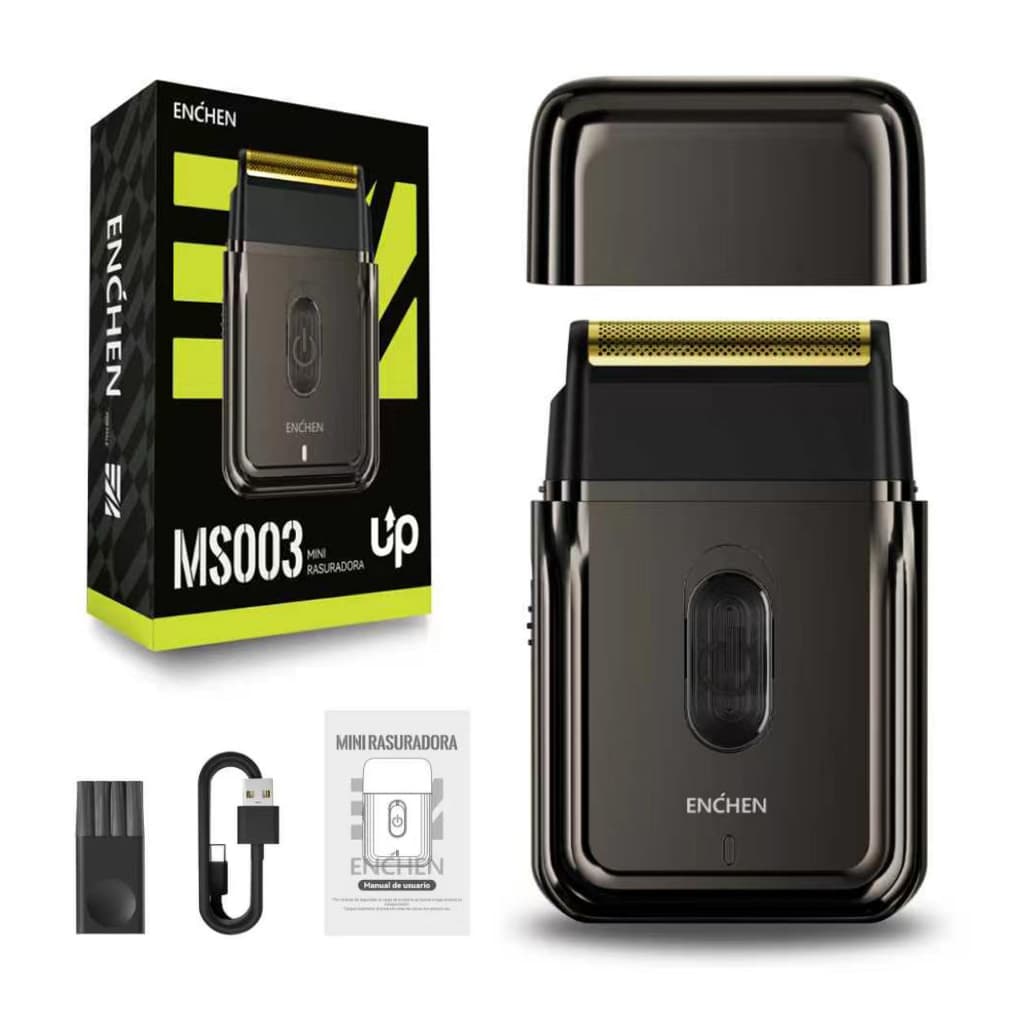 Barbeador Elétrico Portátil Enchen MS003 Homem Lâmina Dupla Ultra Fina 0,05mm Aparador Pop-up USB Recarregável