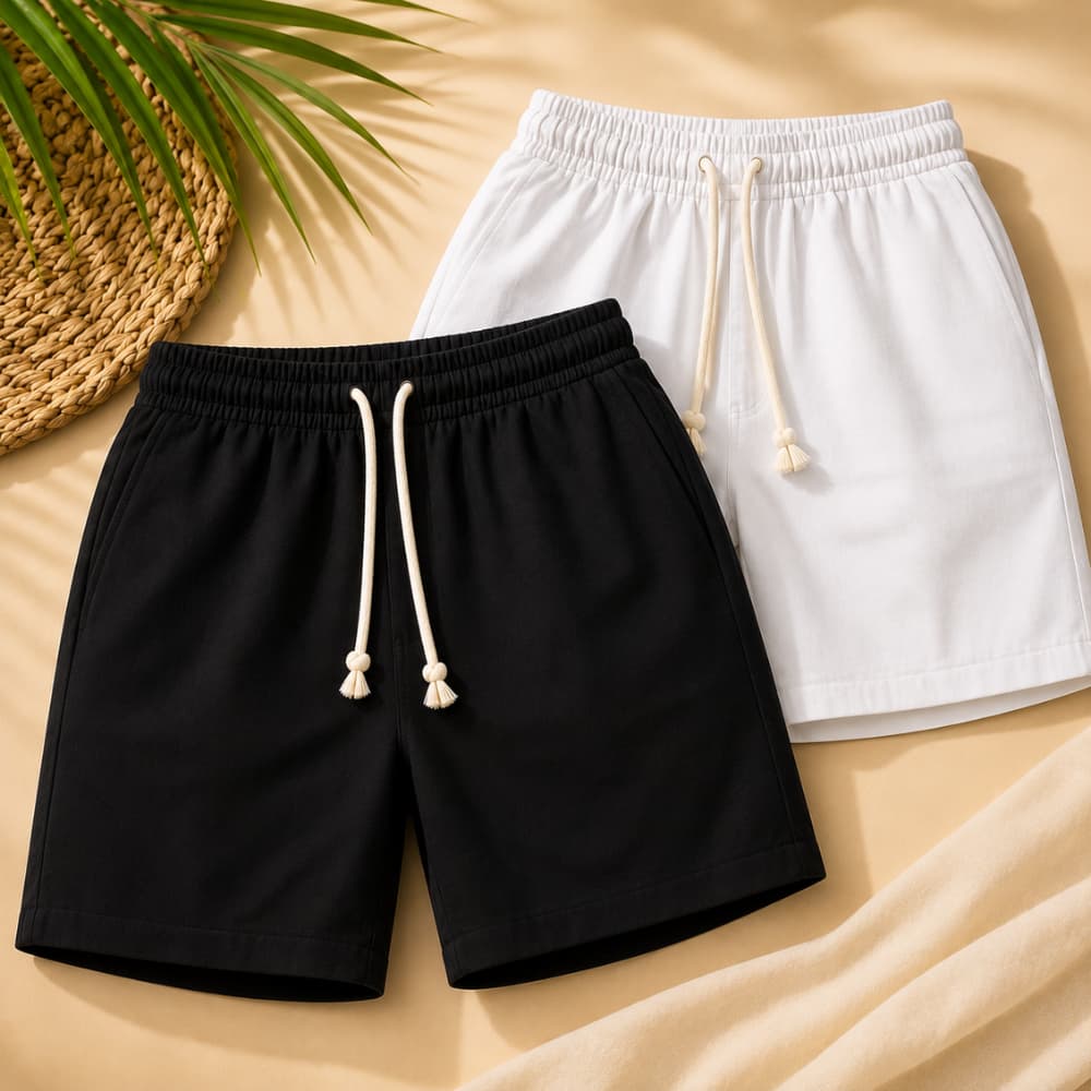 Kit 2 Shorts Masculino Linho com Cordão e Bolsos Premium