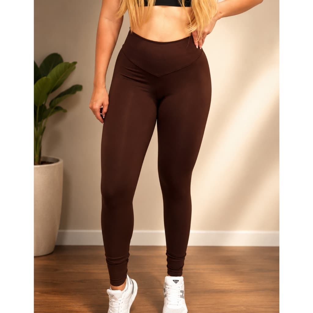 CALÇA LEGGING FEMININA MARROM
