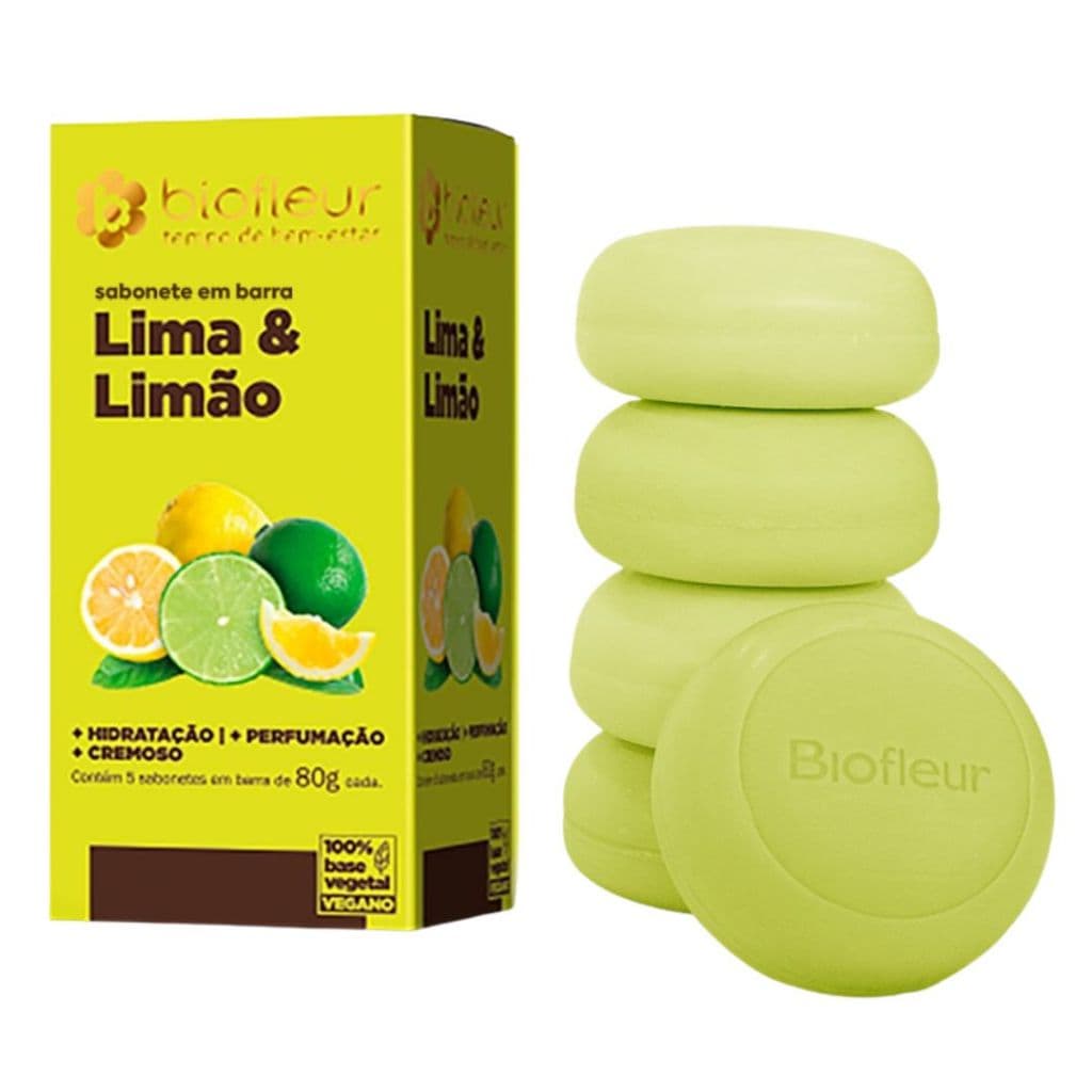 Sabonete Biofleur Kit 5 Unidades 80g Lima & Limão