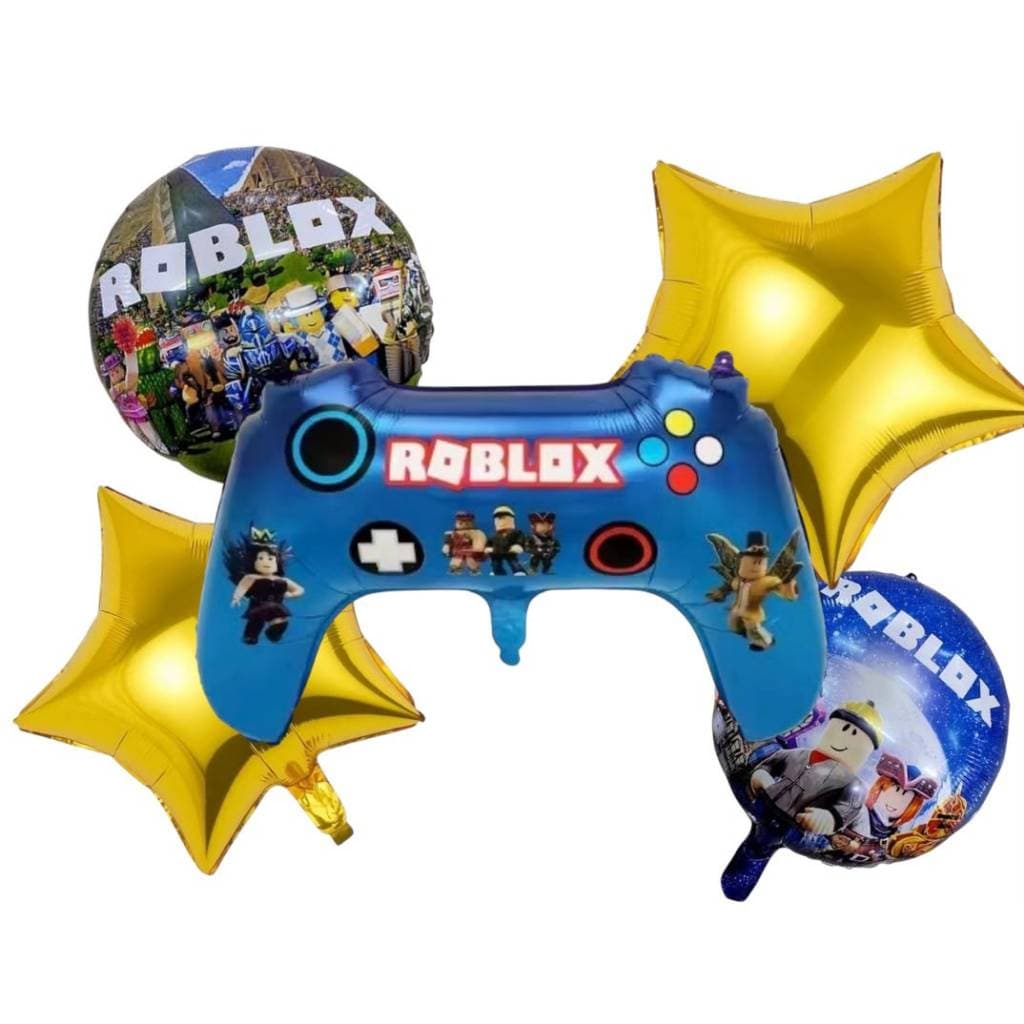 Kit 5 Balões Metalizados Roblox Controle Festa