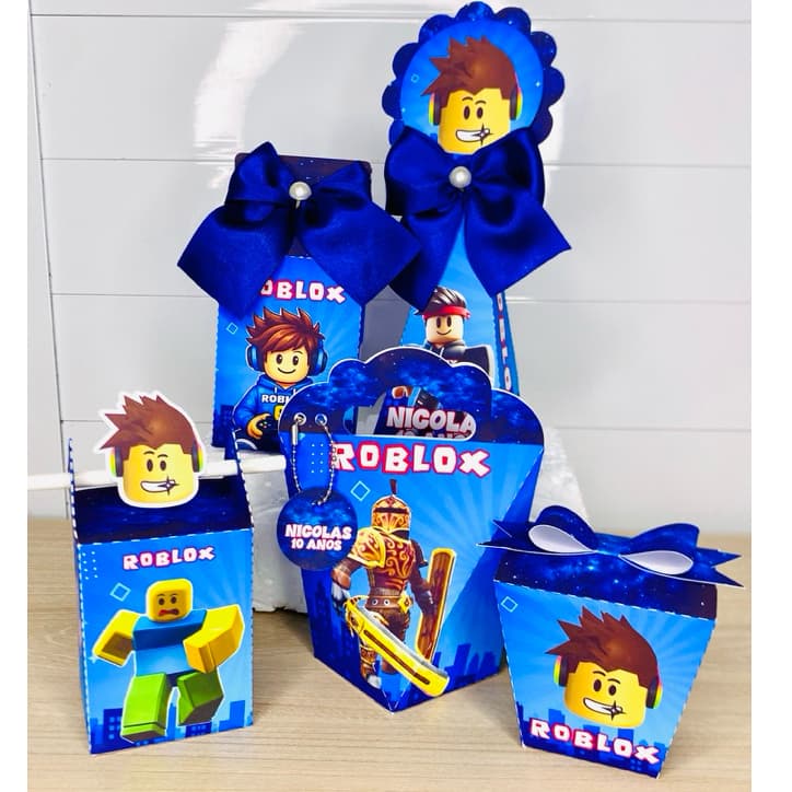 Kit Caixinhas Personalizadas Tema Roblox | Kit Festa | Aniversário de Criança | Lembrancinhas | Mimos
