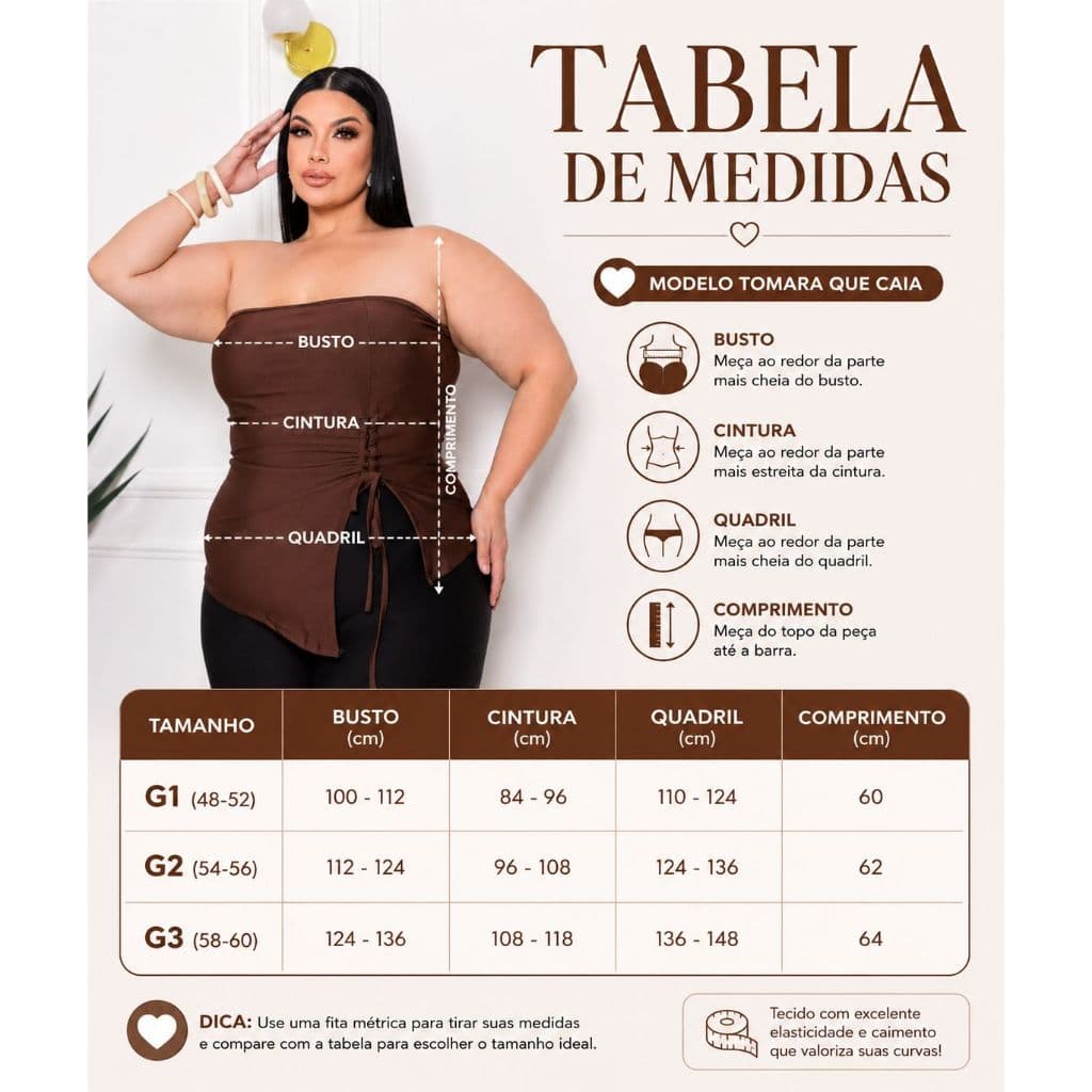 Blusa plus zize Tomara que Caia com Amarração Lateral  com bojo veste 48 a 52 tamanho G1