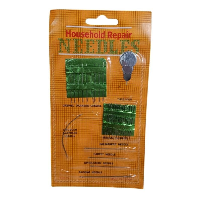 Kit 27 Agulhas na cartela Multiuso Reparos Domésticos Inox | Opções 1, 5, 10 e 20 Cartelas