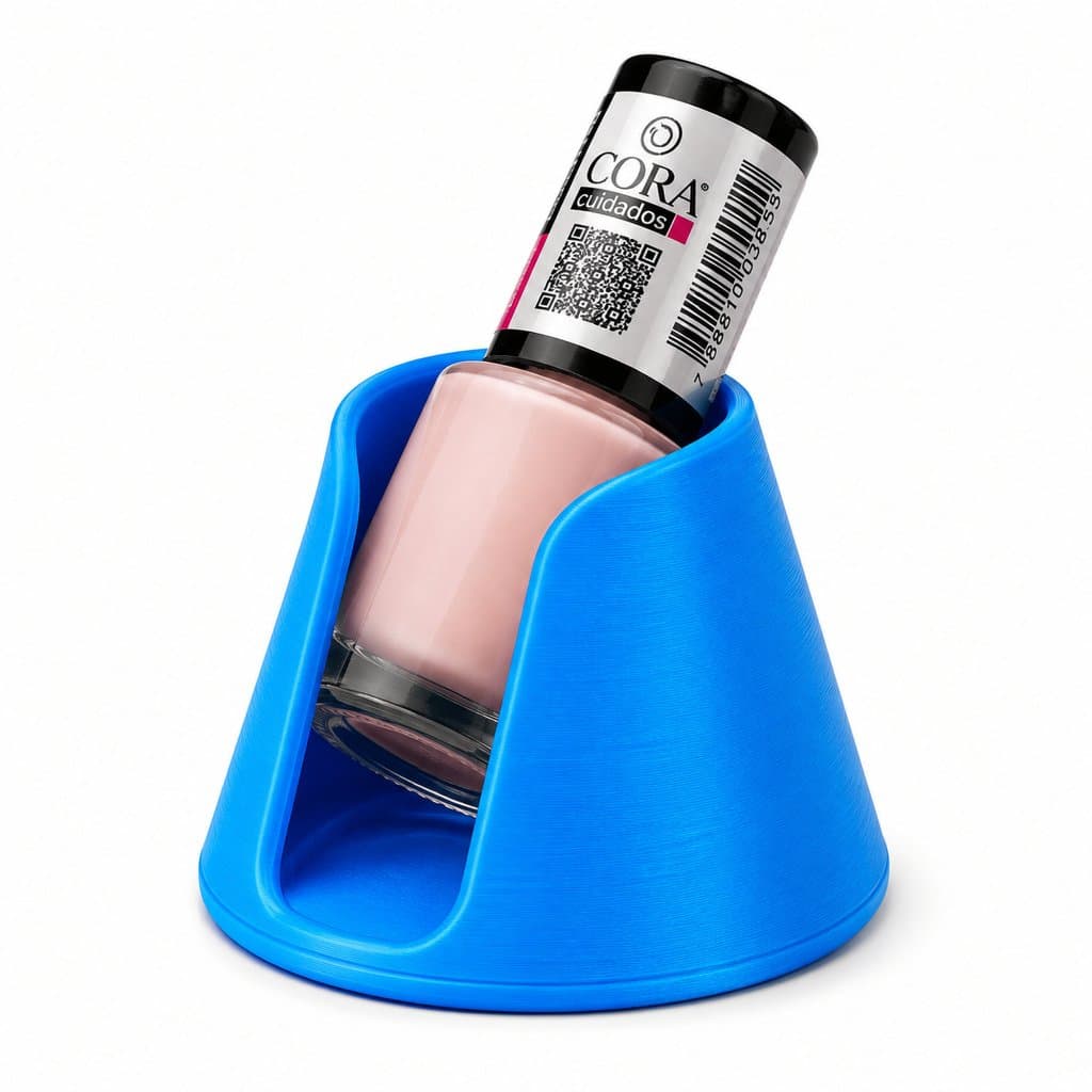 Suporte para Esmalte Azul Porta Esmalte Manicure Profissional Base Ergonômica Antiderrapante