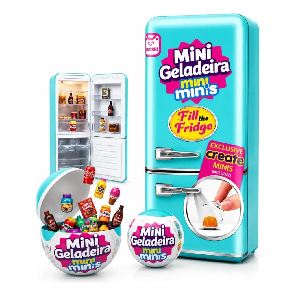 ZURU Mini Brands Conjunto De Brinquedos De Geladeira Com 2 Cápsulas Surpresa 60 Plus Micro Réplicas DIY Decoração De Mes