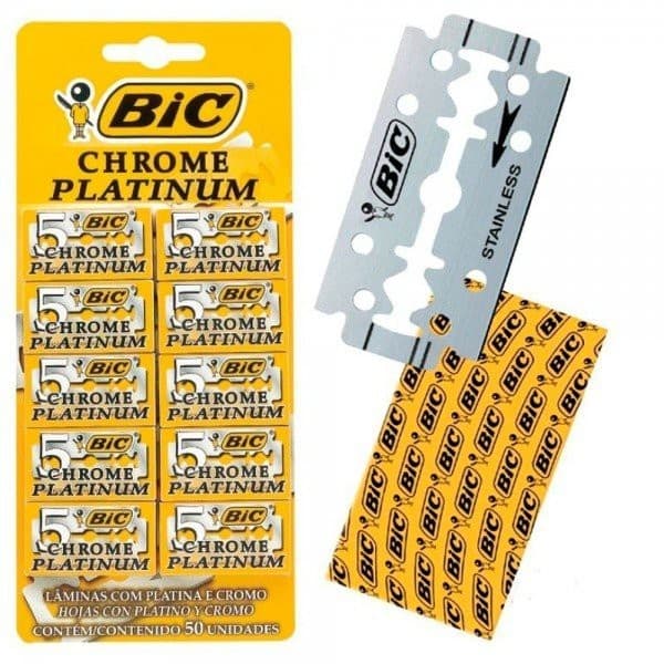 Lâmina Cartela Bic Chrome Platinum - Cartela c/ 50un