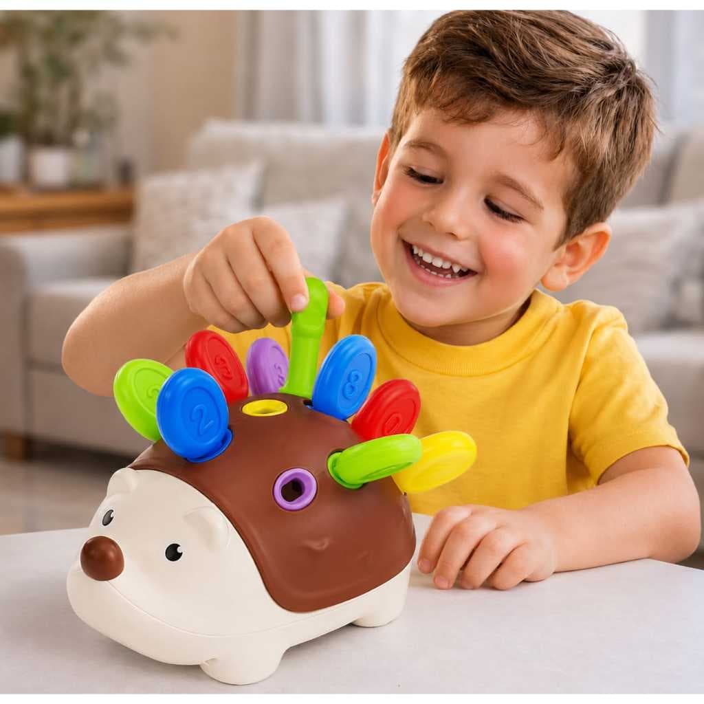 Brinquedo De Montar Encaixe Educativo Sensorial Encaixar Ouriço Porco Espinho Recurso Aprendizagem
