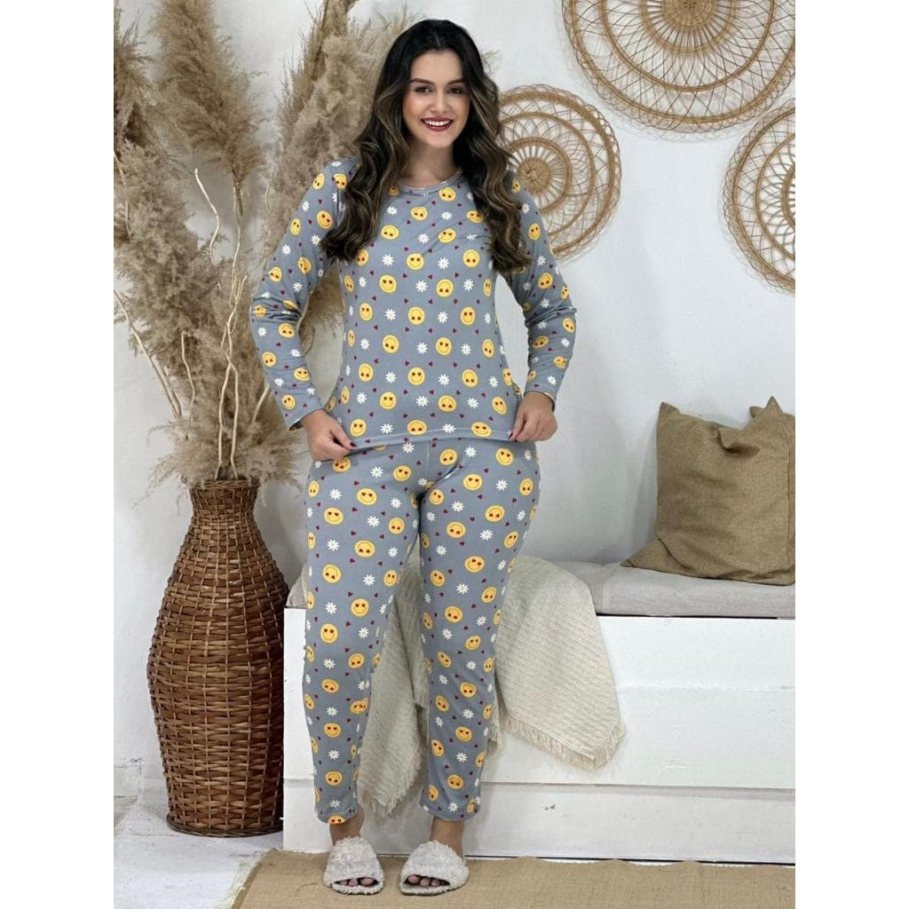 KIT COM 24 PIJAMAS MANGA COMPRIDA  EM SUEDE