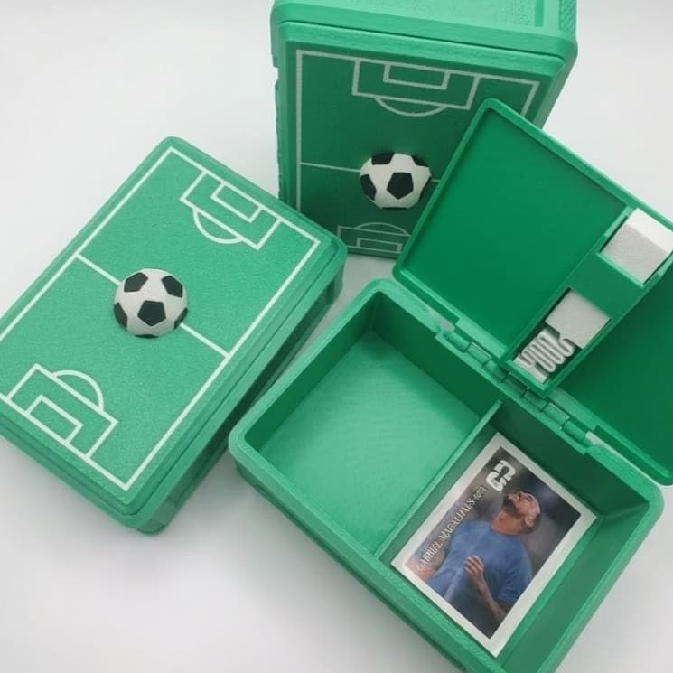 Porta Figurinhas Campo Futebol Copa do mundo Organizador Case porta Objeto Divisória Fecho Botão Criativo Proteja Geek