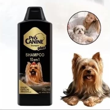 Shampoo Pró Canine Plus 10 em 1 700ml Para Cães e Gatos Limpeza Hidratação Brilho Maciez