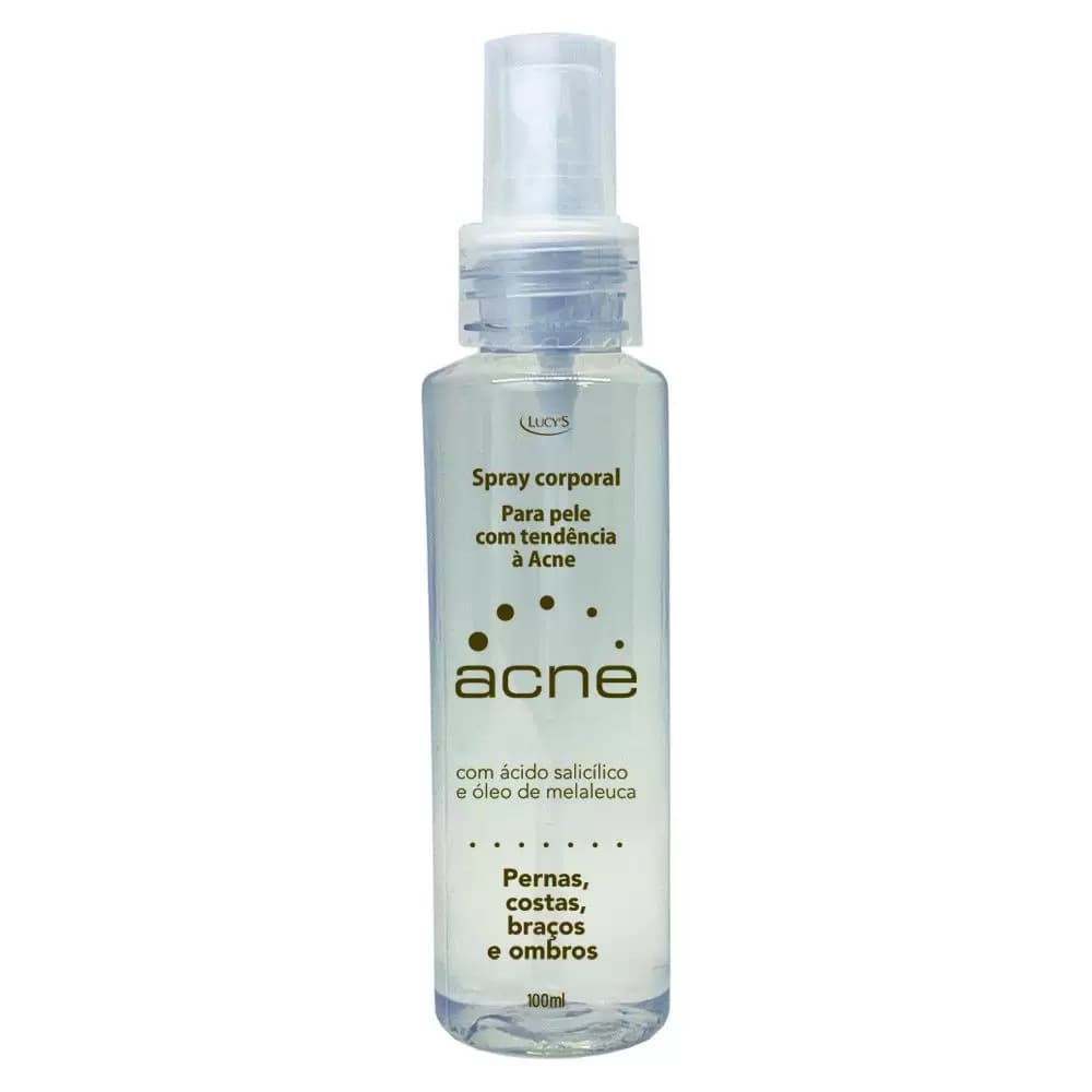 Spray Corporal Antiacne Lucy's com Ácido Salicílico e Melaleuca 100ml