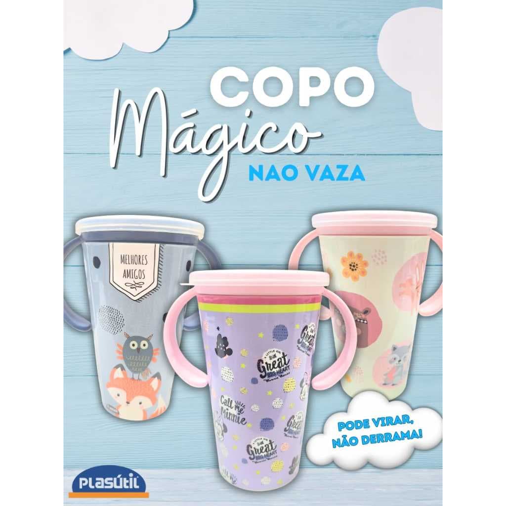 Copo Magic C/ Alca para treinamento Baby 280ml -  Qualidade Plasútil