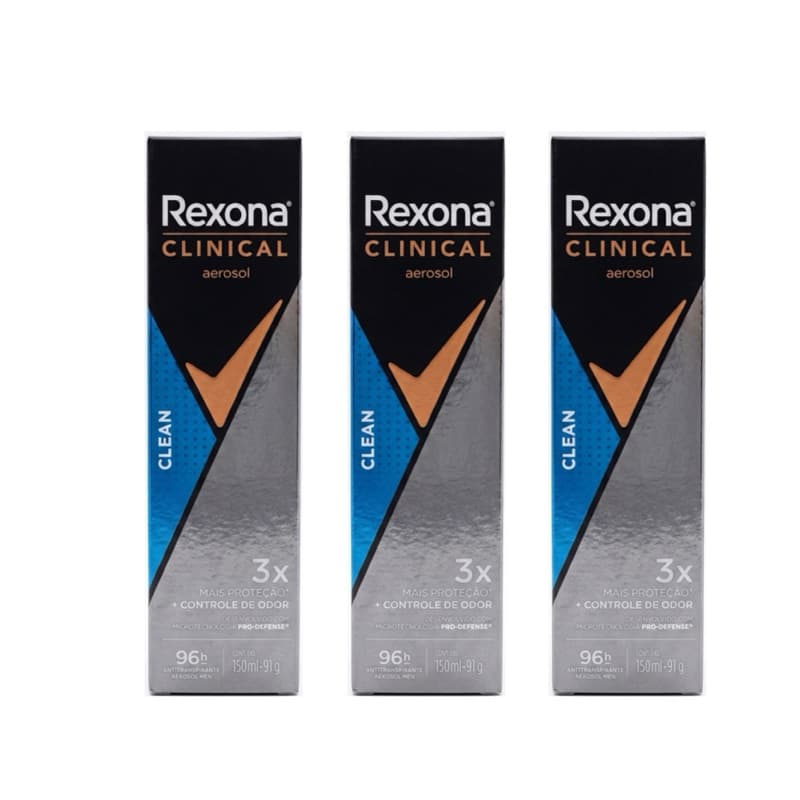Kit Desodorante Rexona Men Clinical Aerosol 96h 150ml