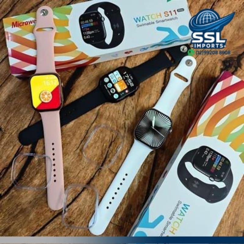 ⌚ SMARTWATCH MICROWEAR S11 PRO AMOLED | CHAMADAS | SPO2 | IP68