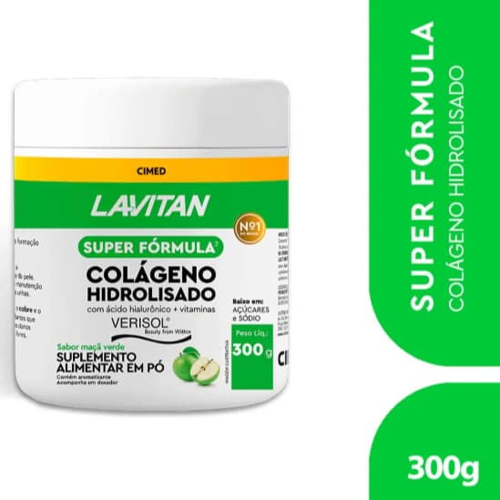 Lavitan Colágeno Em Pó Hidrolisado Maçã-Verde 300g
