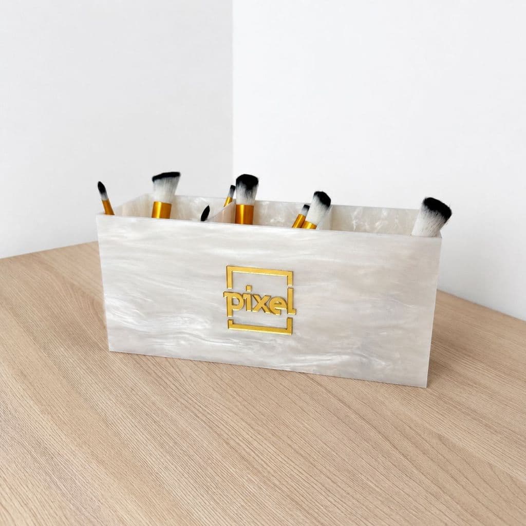 ORGANIZADOR de pincéis TRIPLO personalizado maquiagem caneta treco organizador acrílico