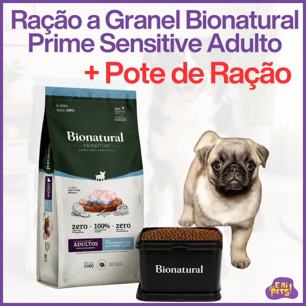 Ração Bionatural Prime Sensitive Cães Adultos De Raças Pequenas - A Granel