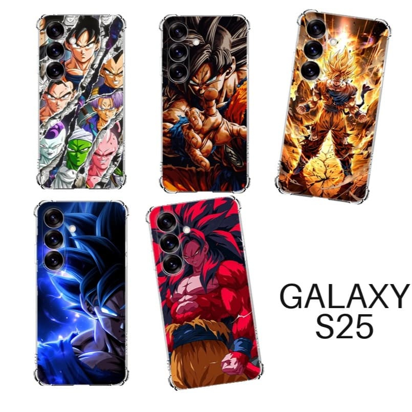 Capinhas de Celular TPU Samsung Galaxy S25 DBZ Anime Dragon Ball Goku SSJ Proteção Anti-Impacto