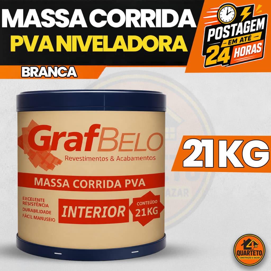 Massa Corrida Pvc Niveladora 21kg Grafbelo Alta Cobertura