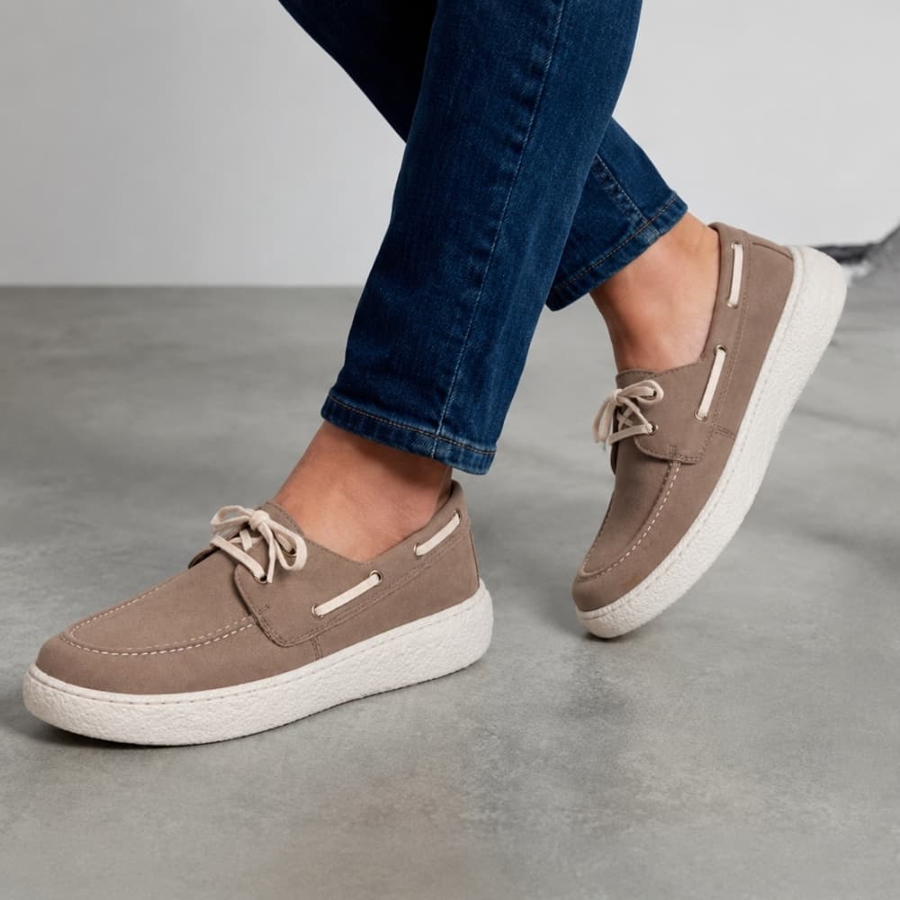 Mocassim Masculino Casual com Cadarço Aparente Solado Emborrachado Estilo Casual para Dia a Dia