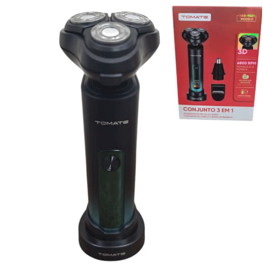 Barbeador Elétrico Aparador de Pelos e Cortador de Pelos (3 em 1) Tomate