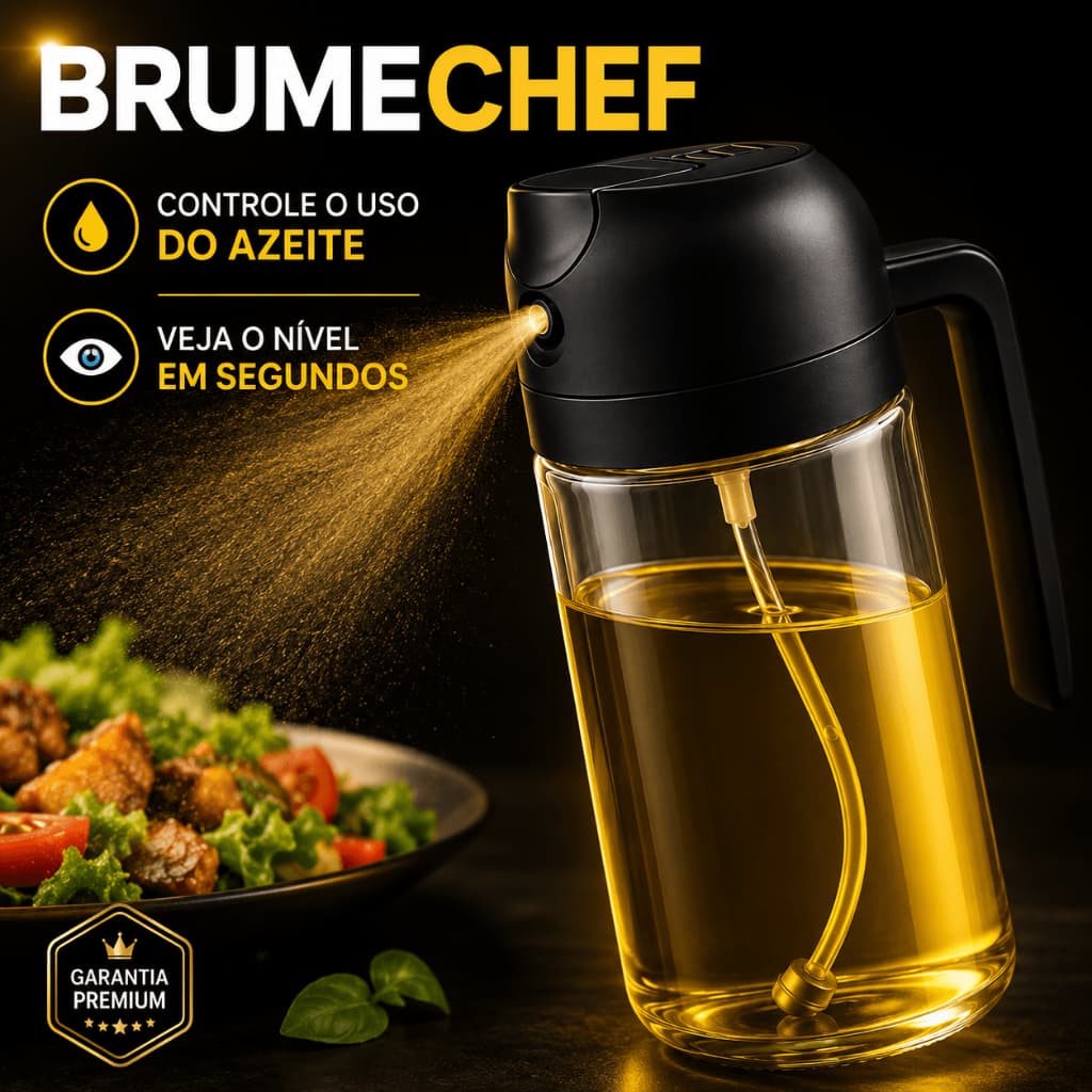 Borrifador Spray para Azeite 470ml em Vidro Pulverizador Dosador Galheteiro para Air Fryer, Saladas e Churrasco