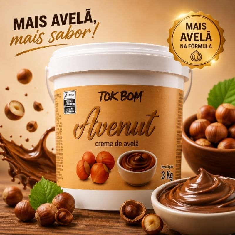 Creme de avelã Avenut 3kg - com muito mais Avelã