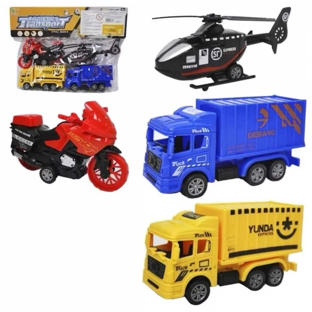 Super Kit Veículos Infantil Caminhões Moto Helicóptero | Presente para Crianças