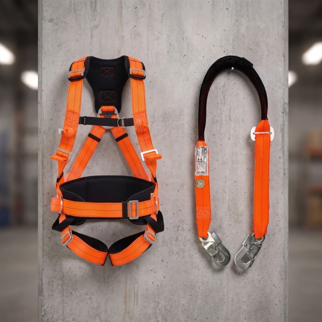 Cinto de Segurança Com Talabarte Trabalho em Altura Cinturão Paraquedista com Talabarte de Posicionamento Regulável Kit