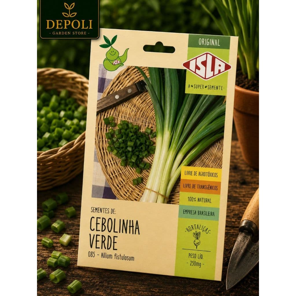 Unidade de Envelope de Sementes Cebolinha Verde Isla Minha Horta Original