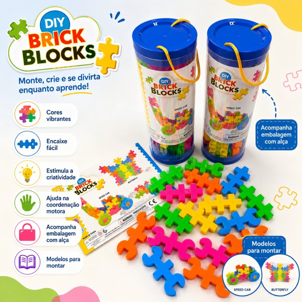 Blocos Educativos De Montar Peças Diy Brick Blocks