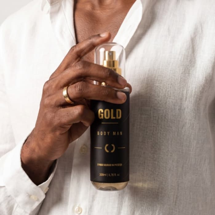 Body Splash Eclar Gold 200ml Perfume Corporal Masculino Fragrância Marcante Alta Fixação